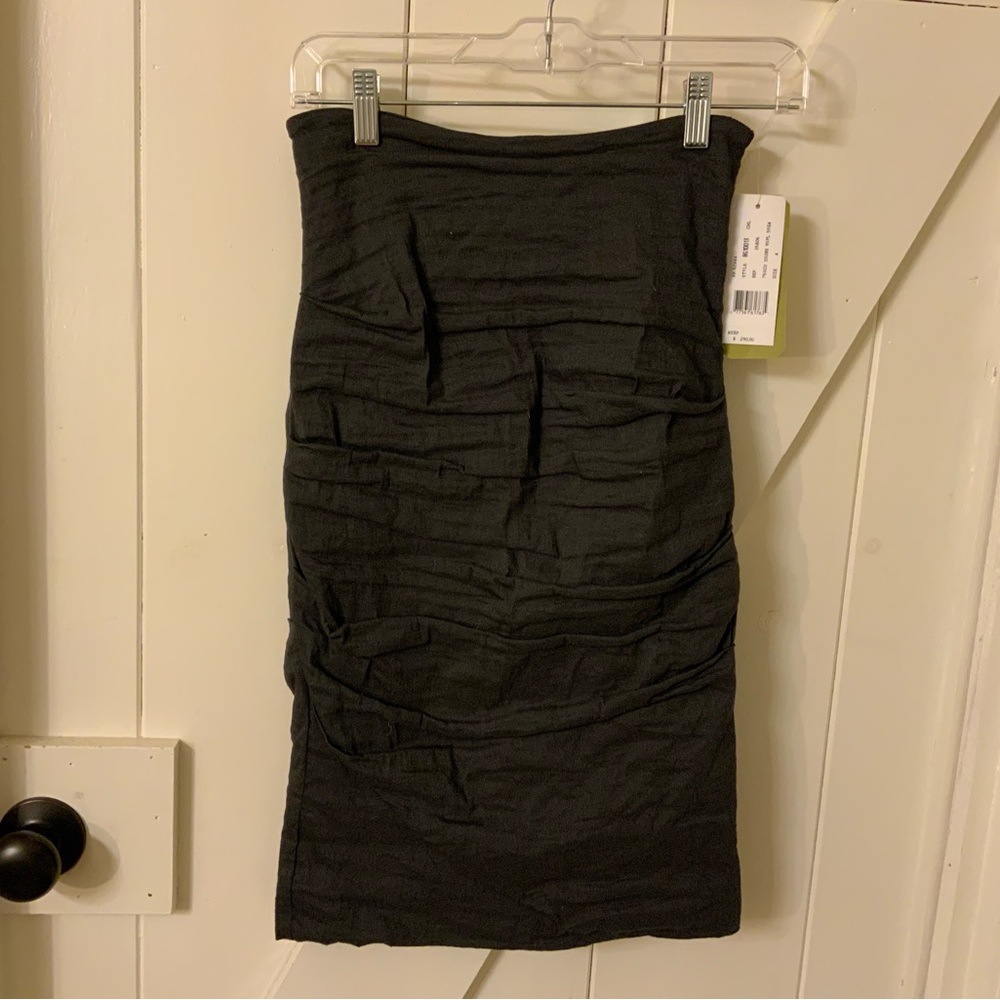 Nicole Miller charcoal Pencil Skirt Knee-length with Ruched Details